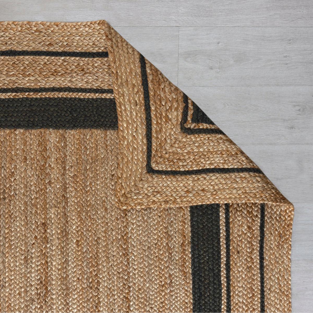 Stanford Churchgate Border Jute Square Rug Stanford Border Natural and Navy – image 5