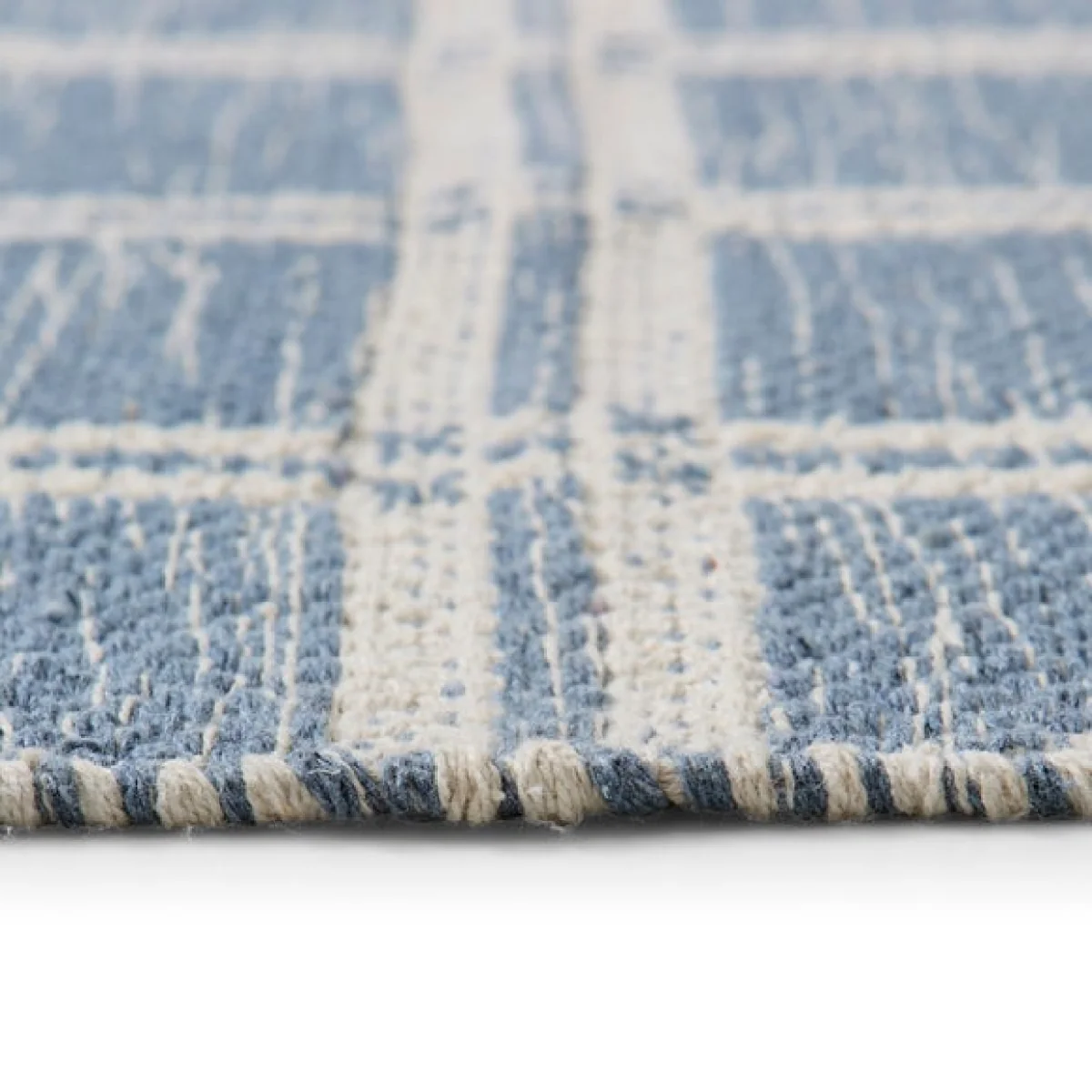 Cotton Denim Grid Scatter Rug – image 4