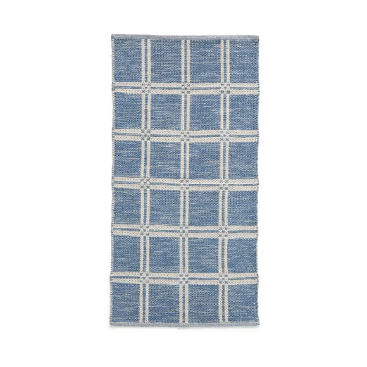 Cotton Denim Grid Scatter Rug – image 5