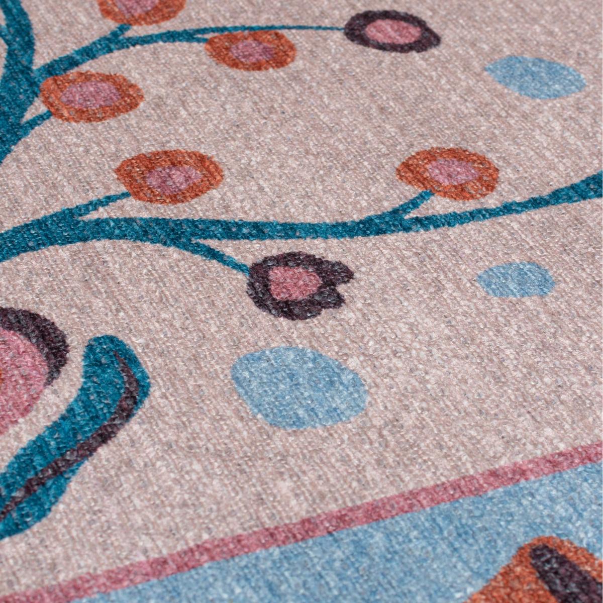 PractiRug Sabrina Floral Washable Rug Sabrina Floral Pink – image 3