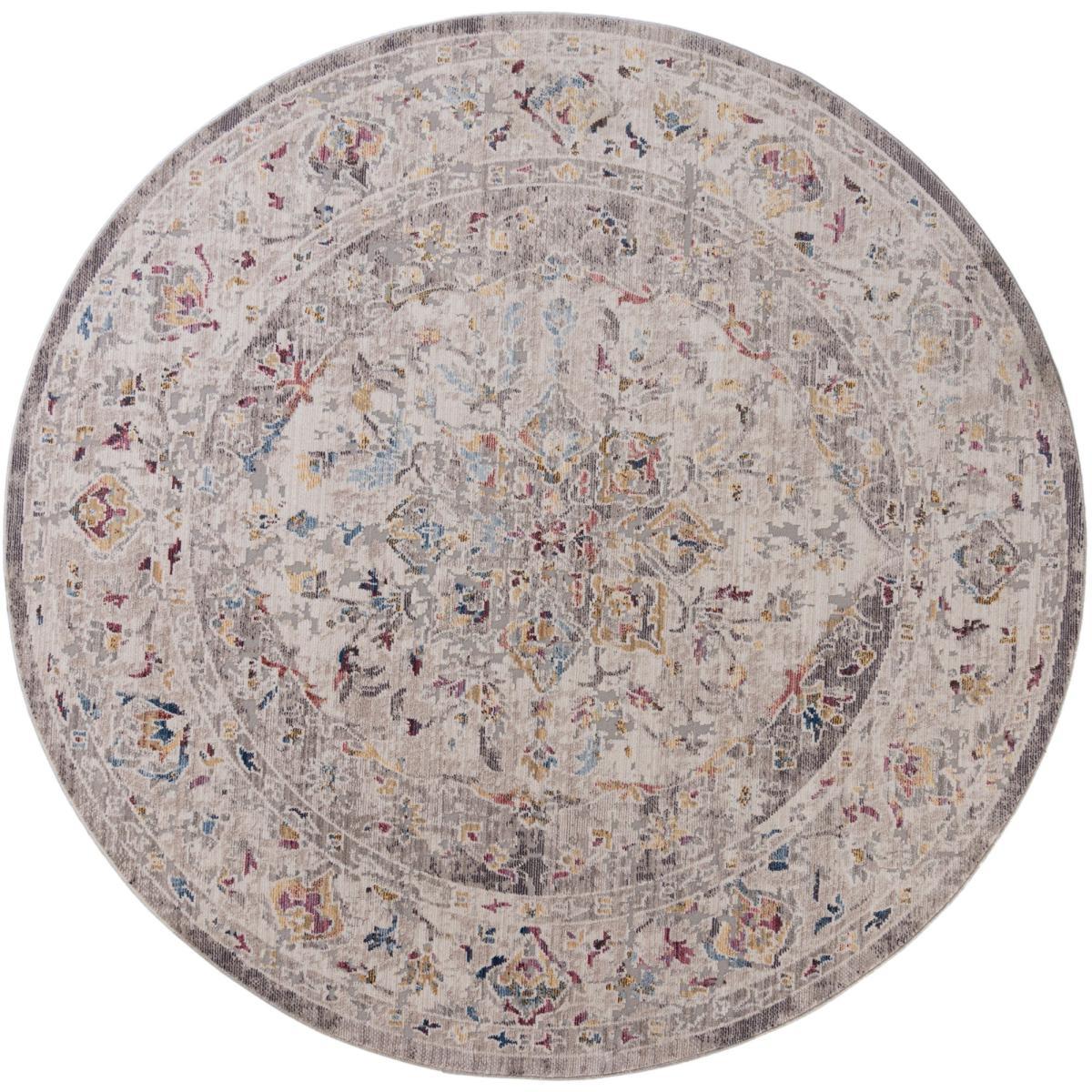 Soraya Traditional Circle Rug Soraya Silver – image 5