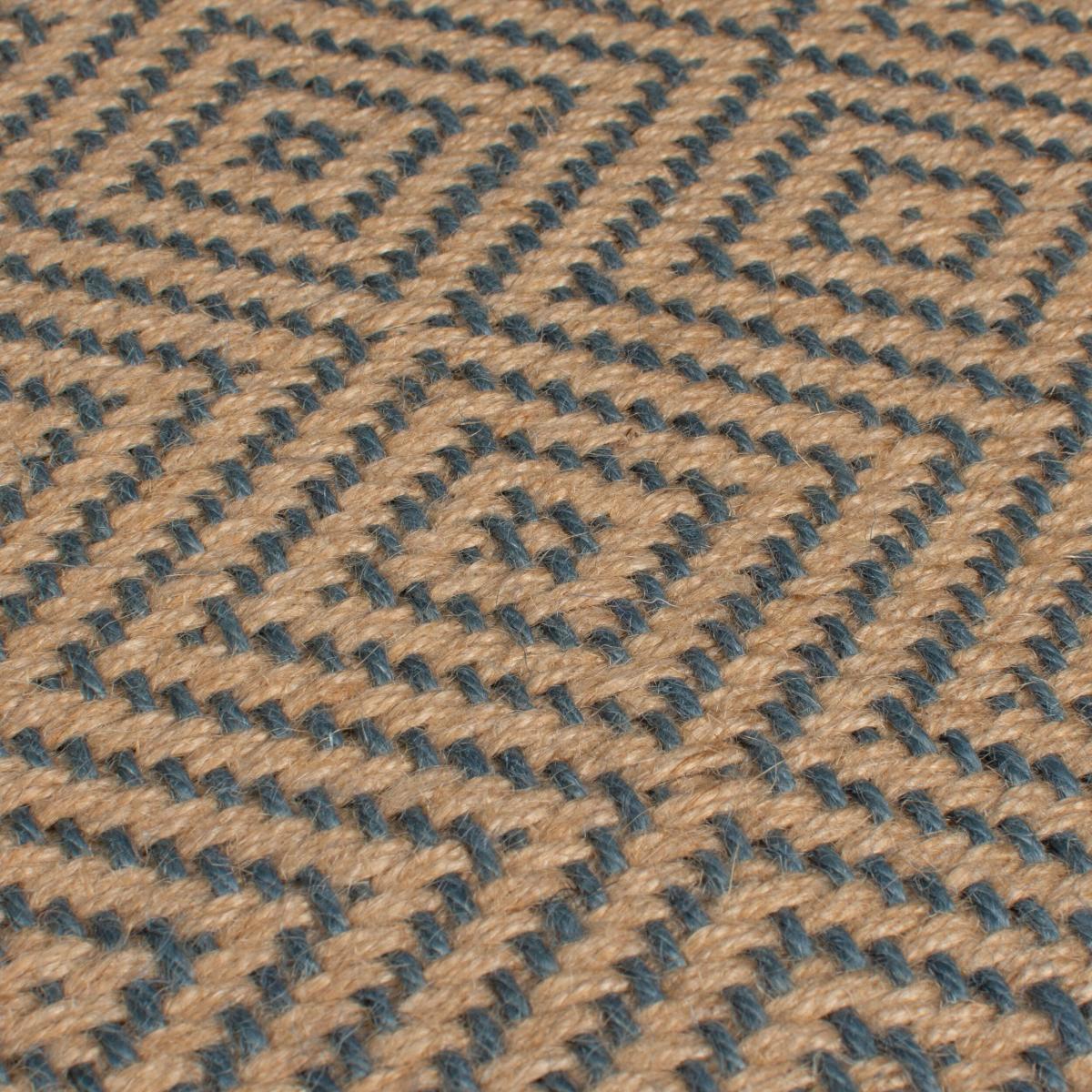 Diamond Jute Border Rug Pacific Blue – image 2
