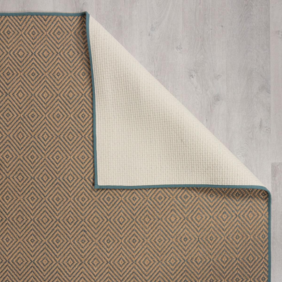 Diamond Jute Border Rug Pacific Blue – image 3