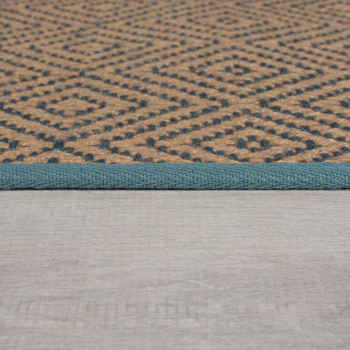 Diamond Jute Border Rug Pacific Blue – image 4