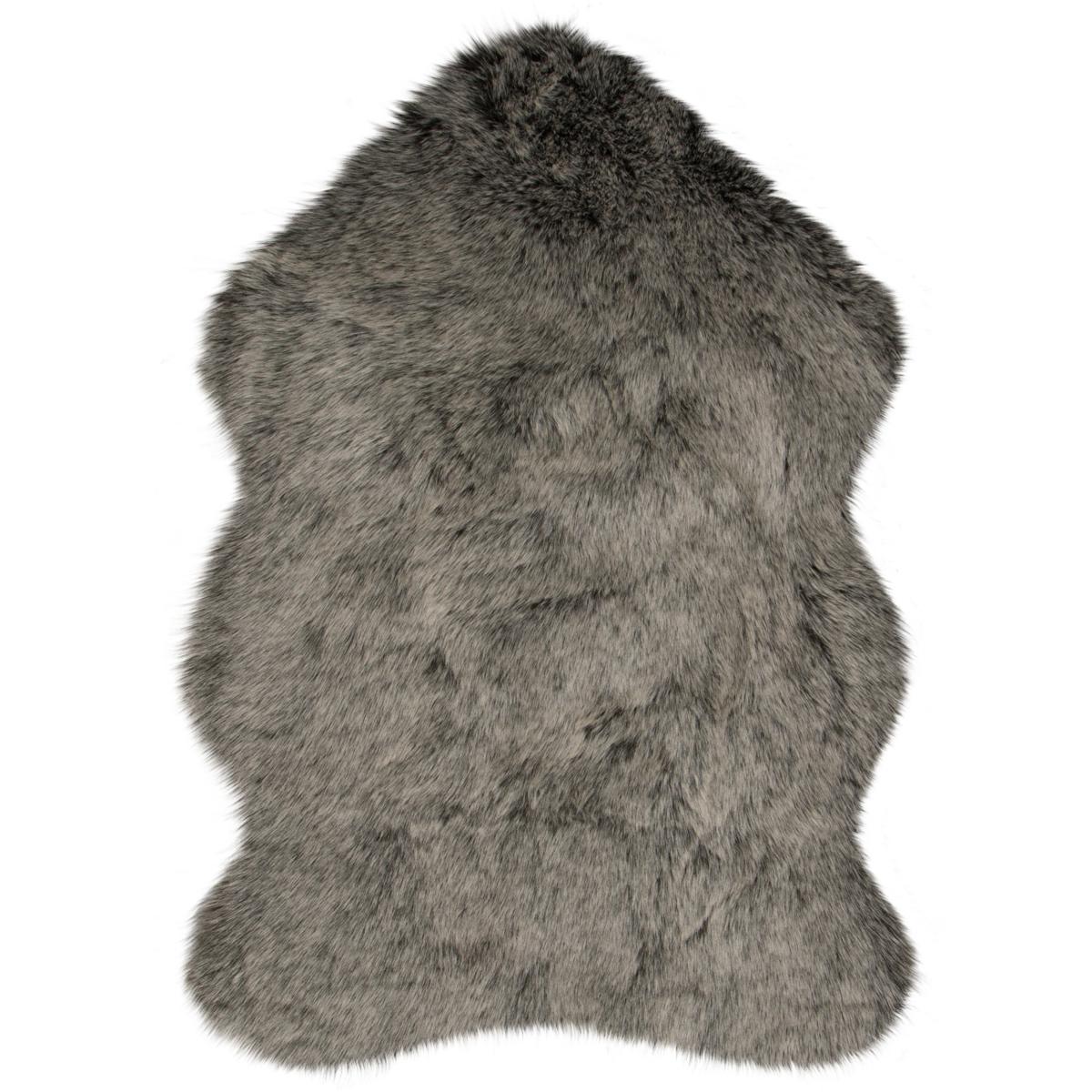 Copenhagen Single Pelt Faux Fur Rug Copenhagen Charcoal – image 2