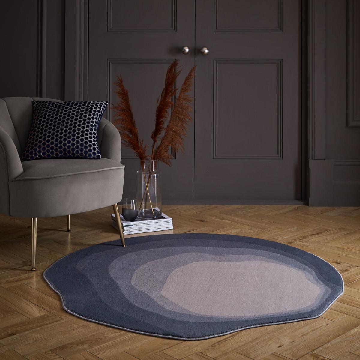 Silas Shaped Dia. 133cm Circle Rug Grey – image 1