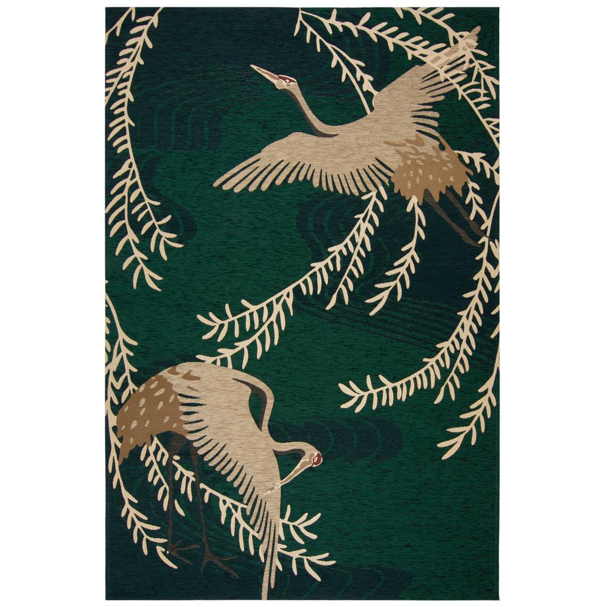 Cranes Chenille Rug Emerald – image 2