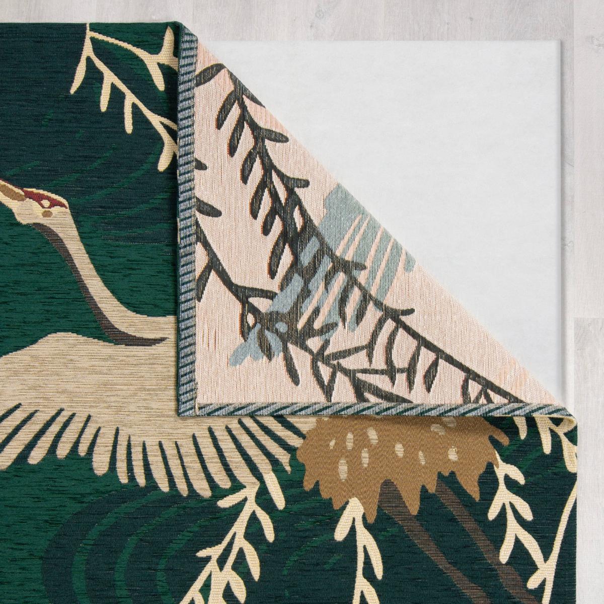 Cranes Chenille Rug Emerald – image 5