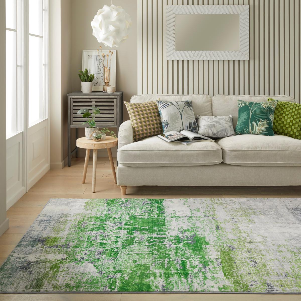 Luxe Washable Rug Green – image 1