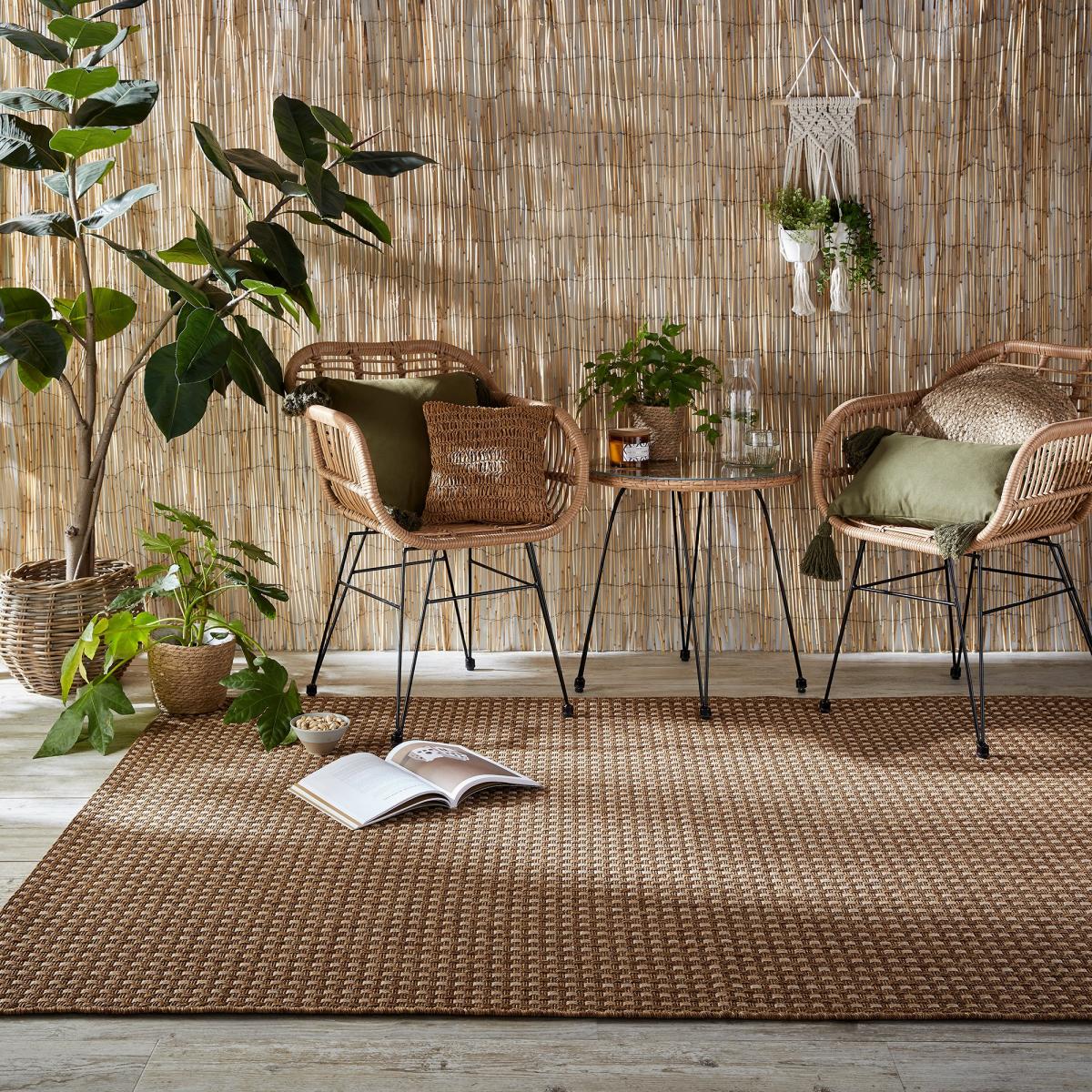 Basketweave Indoor Outdoor Rug Natural – image 1