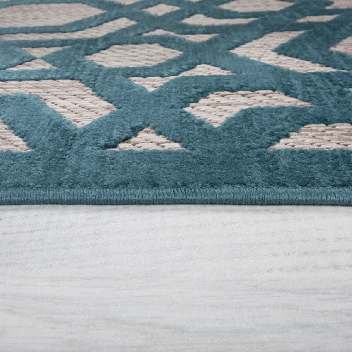 Oro Geometric Indoor Outdoor Rug Oro Blue – image 4