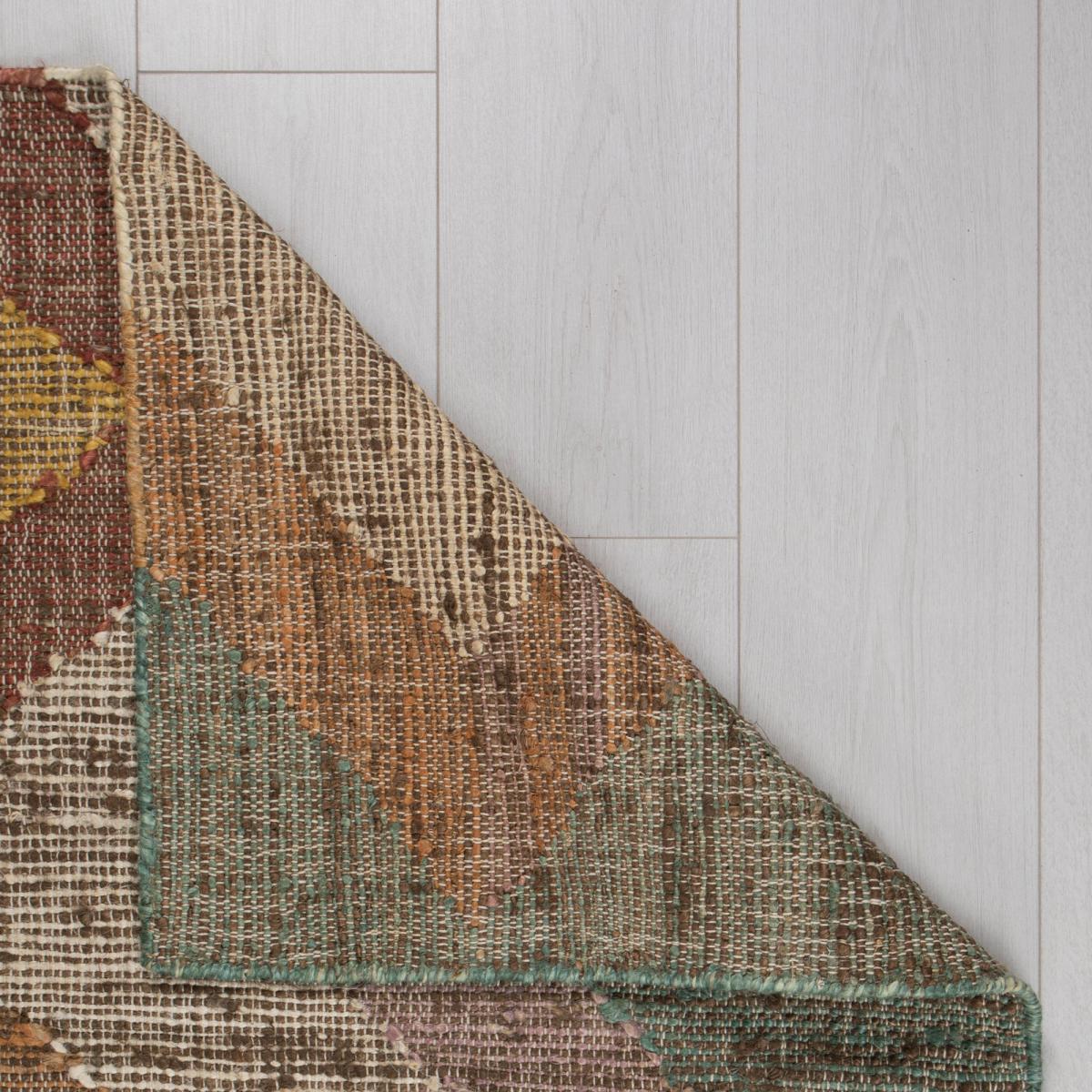 Raul Jute Flatweave Rug Green, Yellow and Pink – image 4