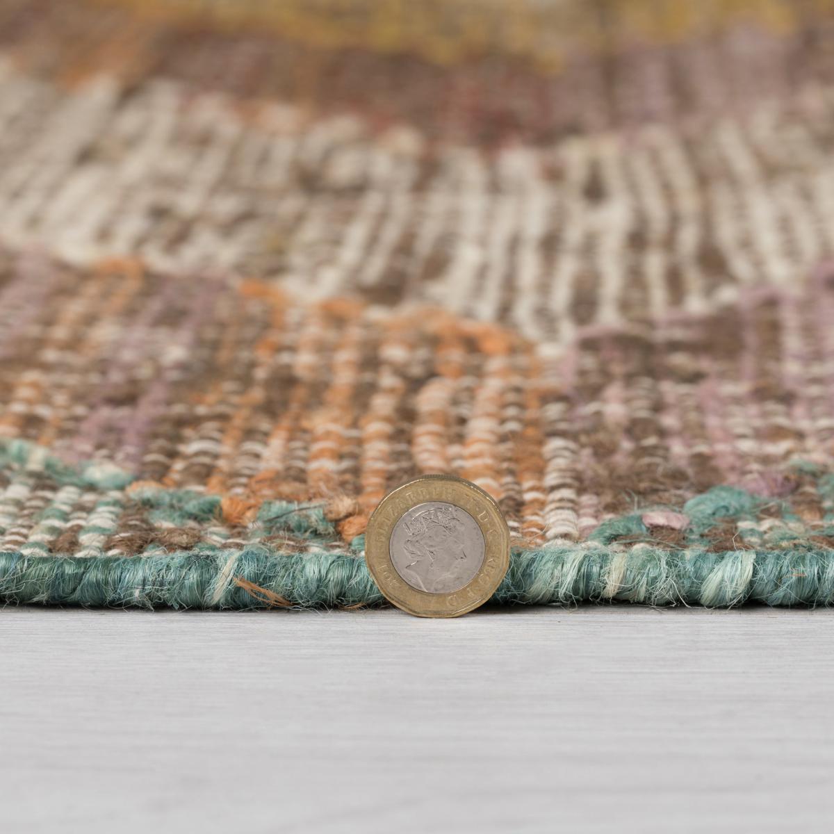 Raul Jute Flatweave Rug Green, Yellow and Pink – image 5