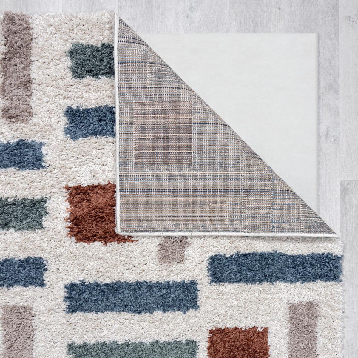 Blocks Shaggy Rug MultiColoured – image 3