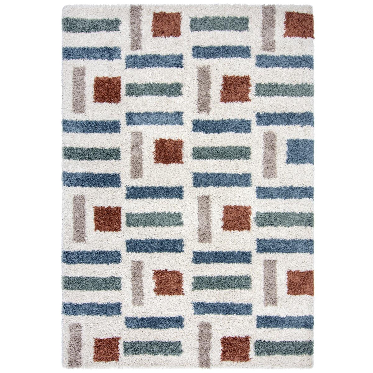 Blocks Shaggy Rug MultiColoured – image 5
