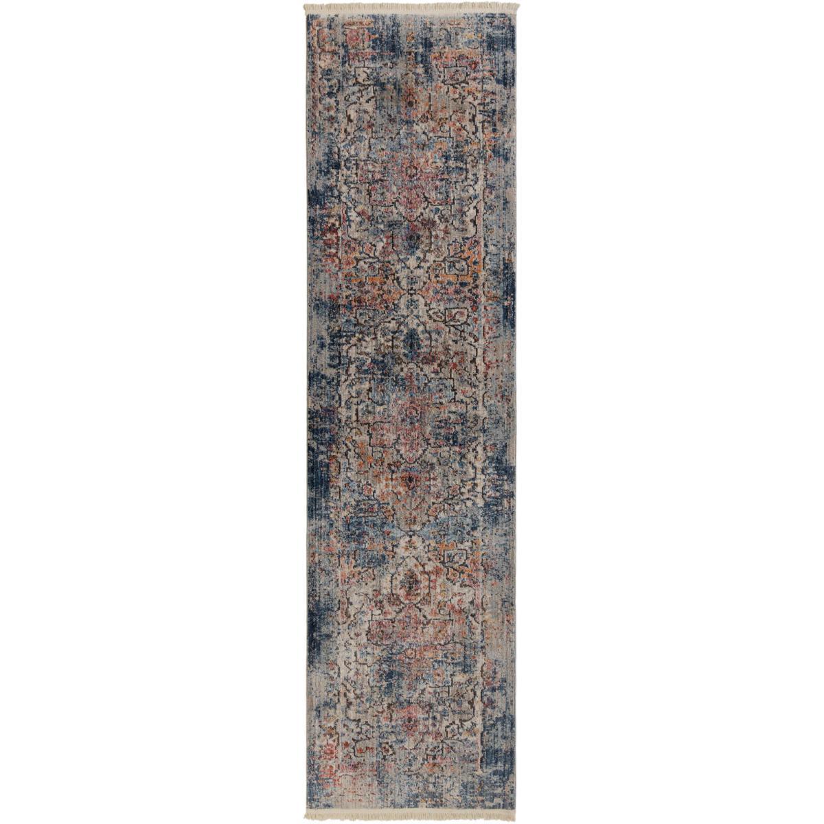 Soraya Traditional Runner Silver, Blue and Yellow – image 2