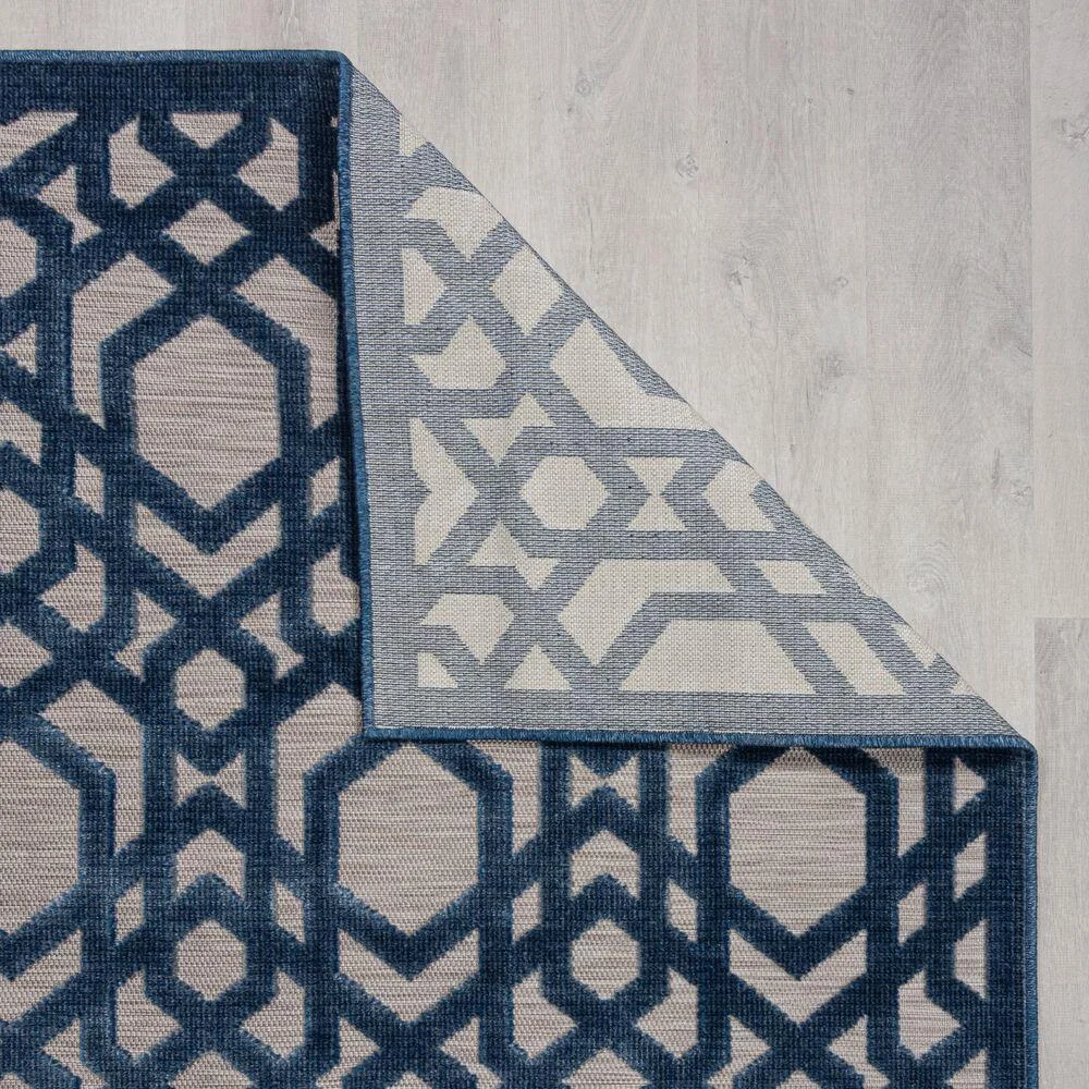 Oro Geometric Indoor Outdoor Rug Oro Blue – image 3