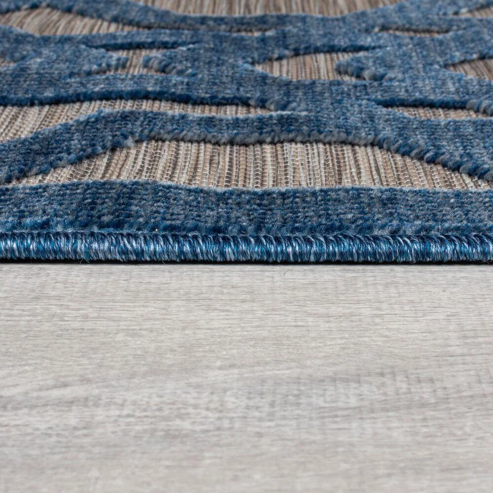Oro Geometric Indoor Outdoor Rug Oro Blue – image 4