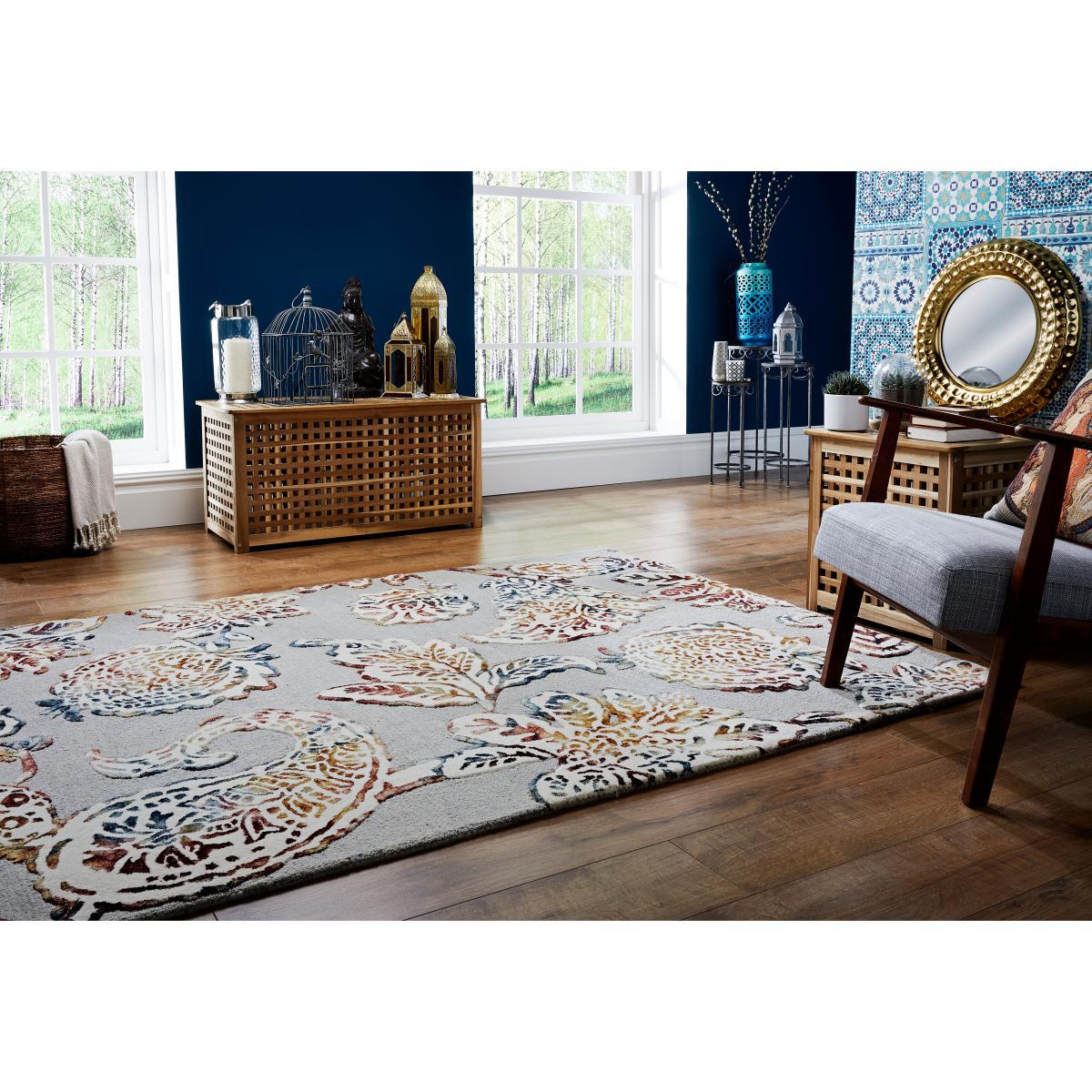 Soho Sirius Rug Grey, Blue and Red – image 2