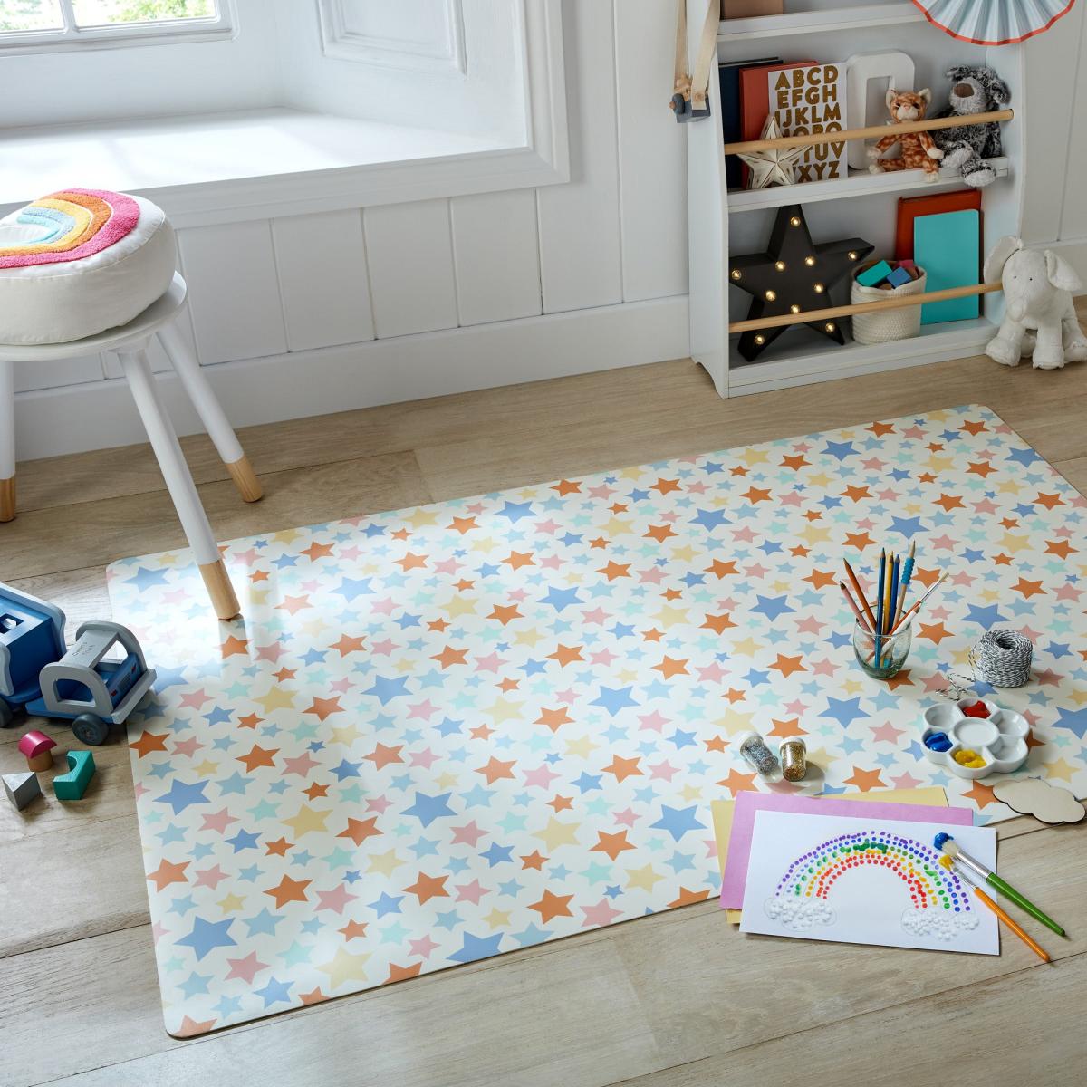 PractiMat Allegra Stars Vinyl Mat Orange/Pink/Green – image 1