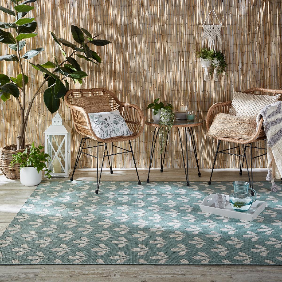 Fleur Indoor Outdoor Rug Duck Egg (Blue) – image 1