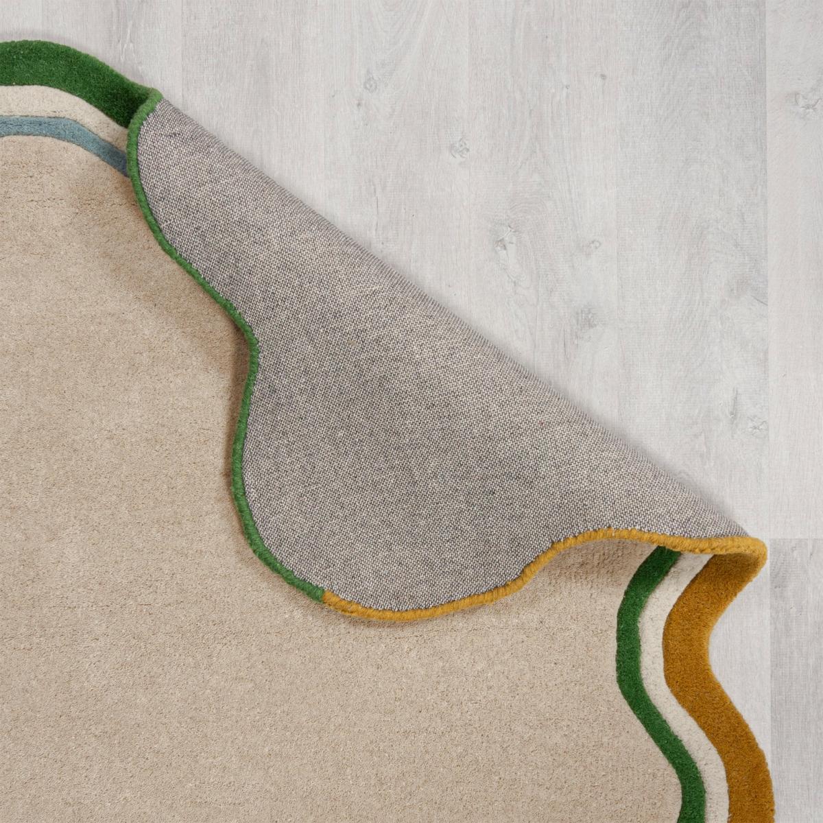 Elements Wave Natural Border Wool Rug – image 3
