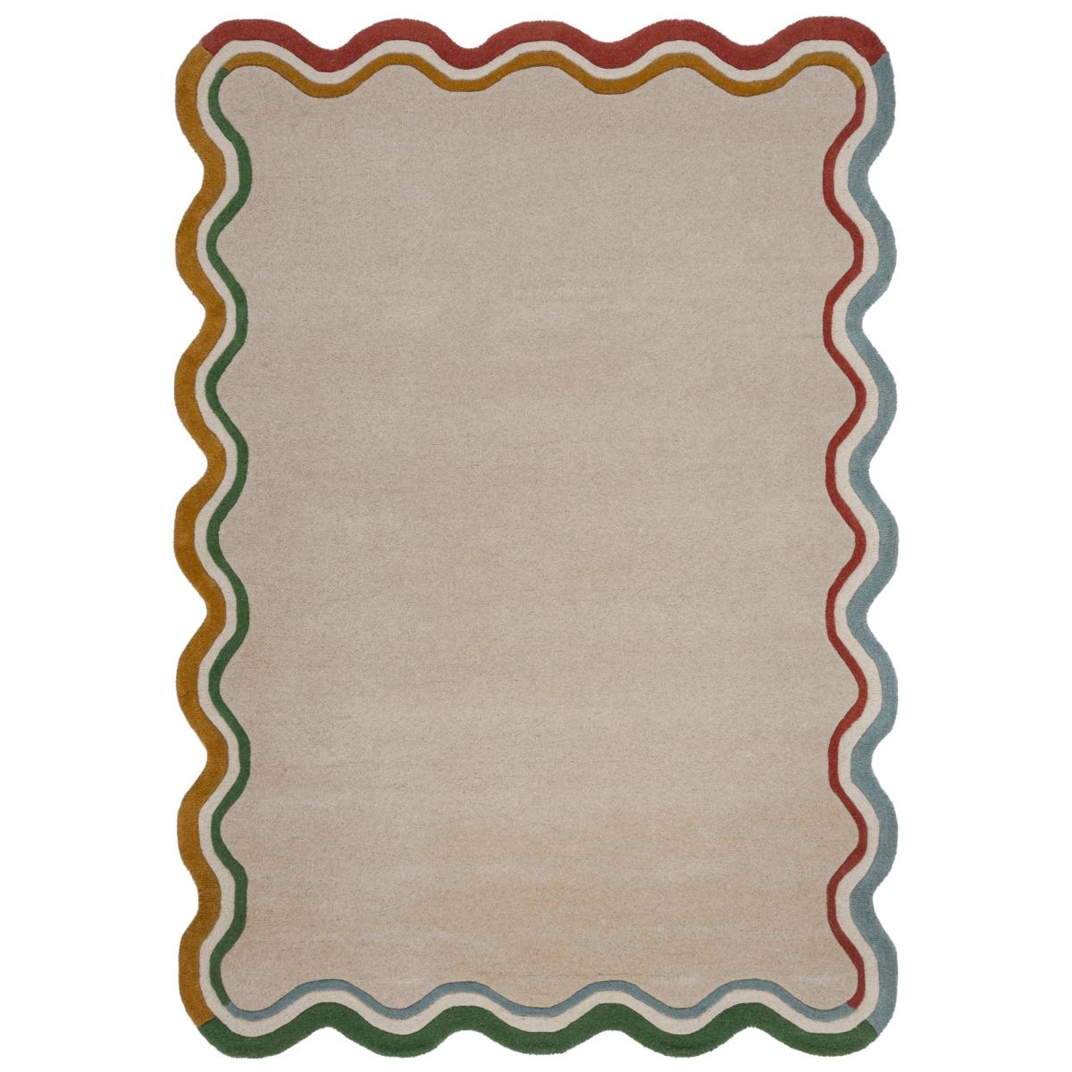 Elements Wave Natural Border Wool Rug – image 5