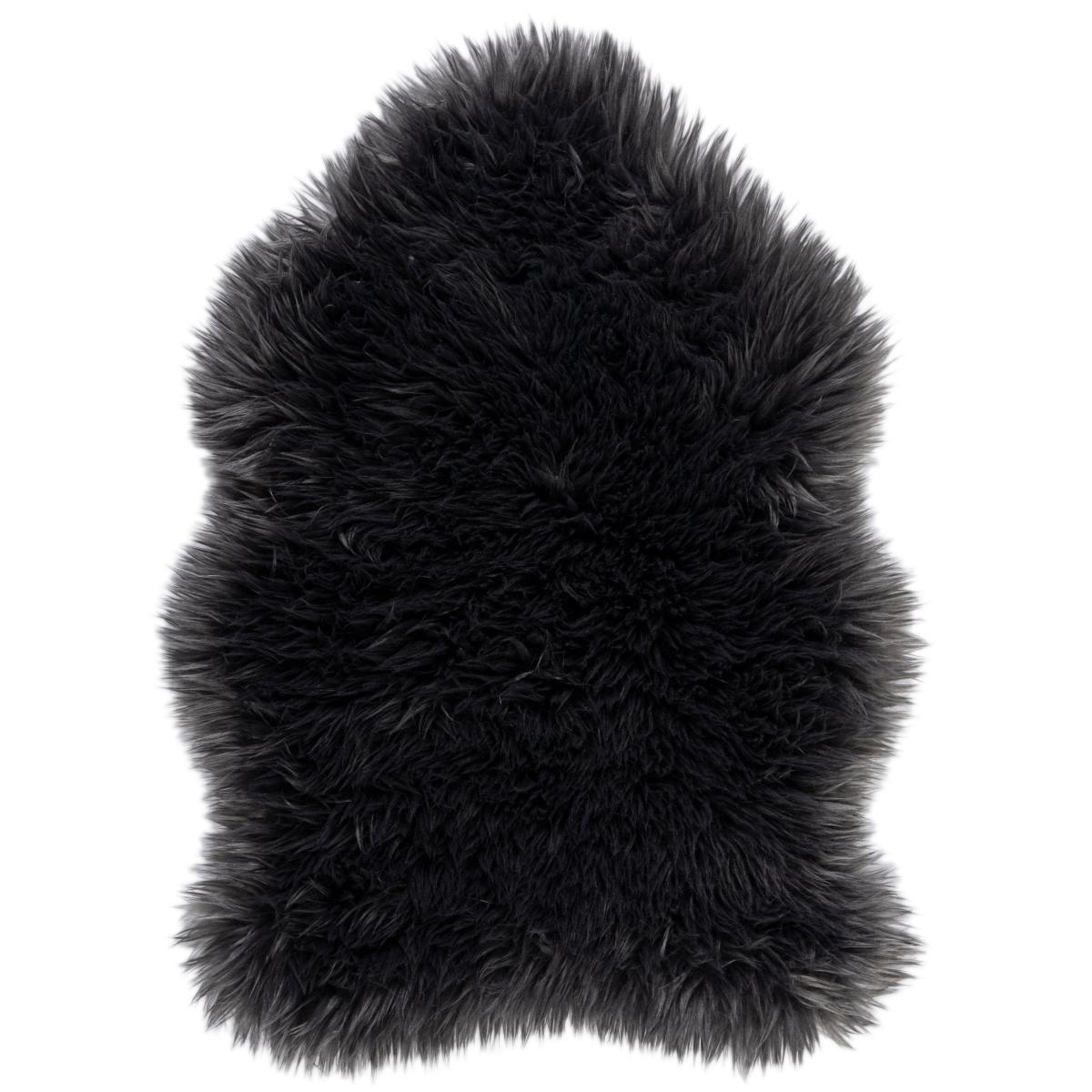 Luxe Single Pelt Faux Sheepskin Rug Luxe Charcoal – image 2