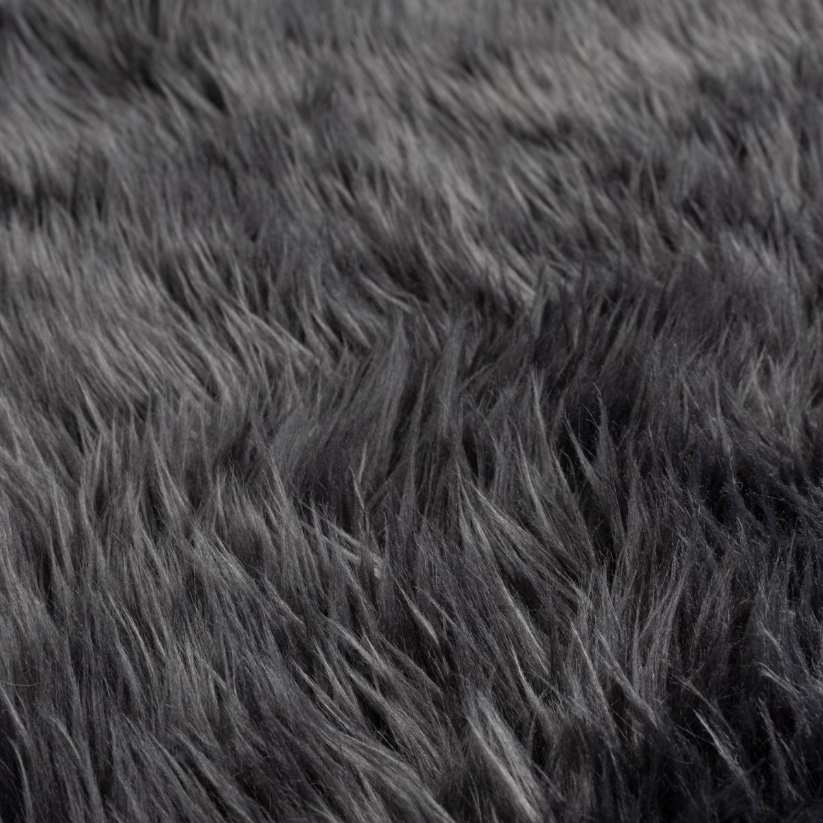 Luxe Single Pelt Faux Sheepskin Rug Luxe Charcoal – image 3