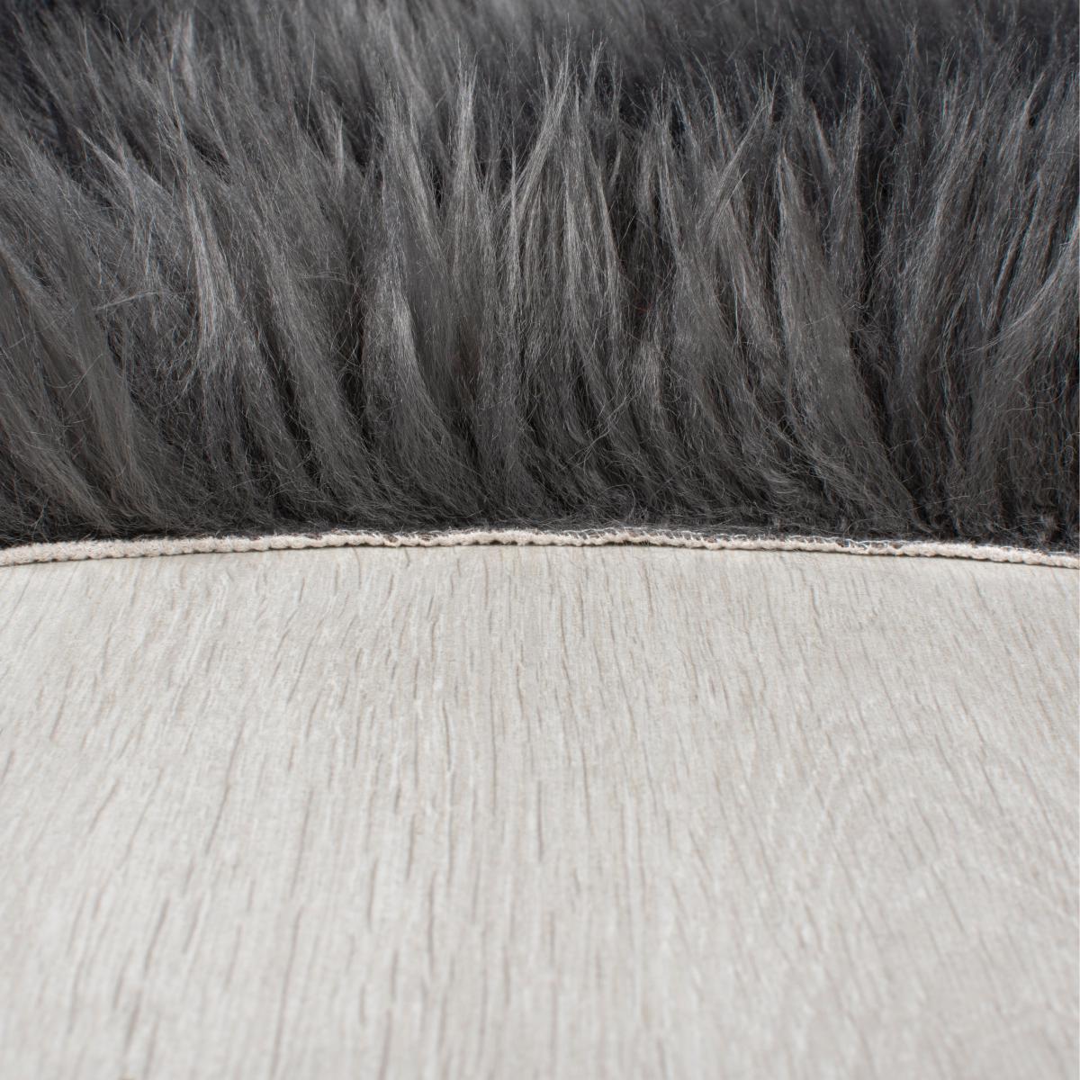 Luxe Single Pelt Faux Sheepskin Rug Luxe Charcoal – image 4