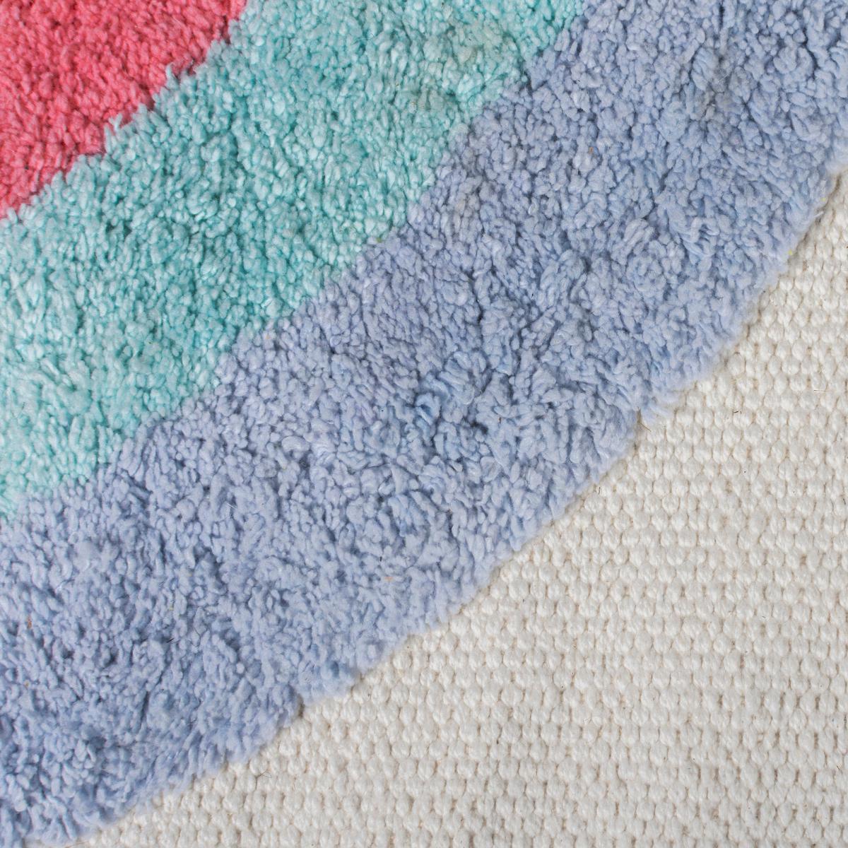 Rainbow Tassel Square Rug MultiColoured – image 3