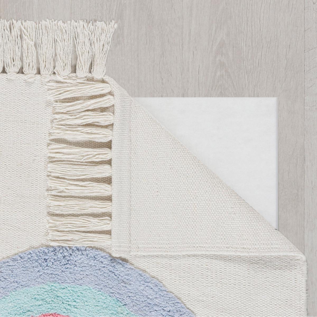 Rainbow Tassel Square Rug MultiColoured – image 5