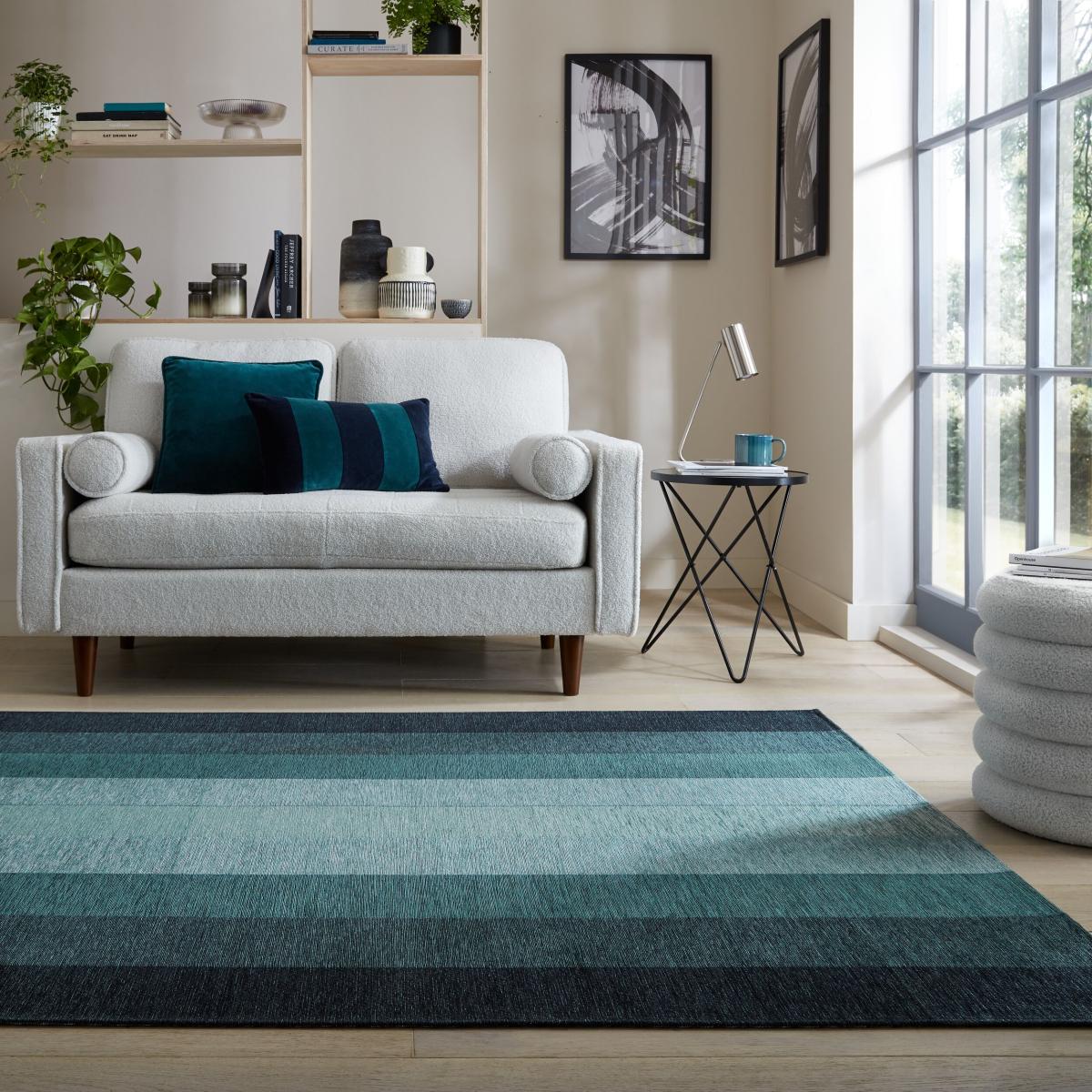 Ombre Stripe Rug Blue – image 2