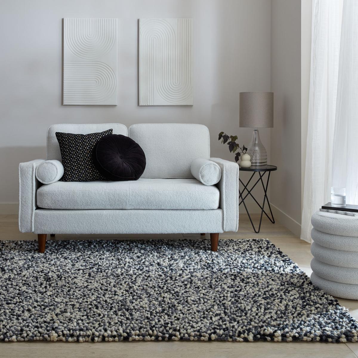 Noodle Wool Rug Black and white – image 1