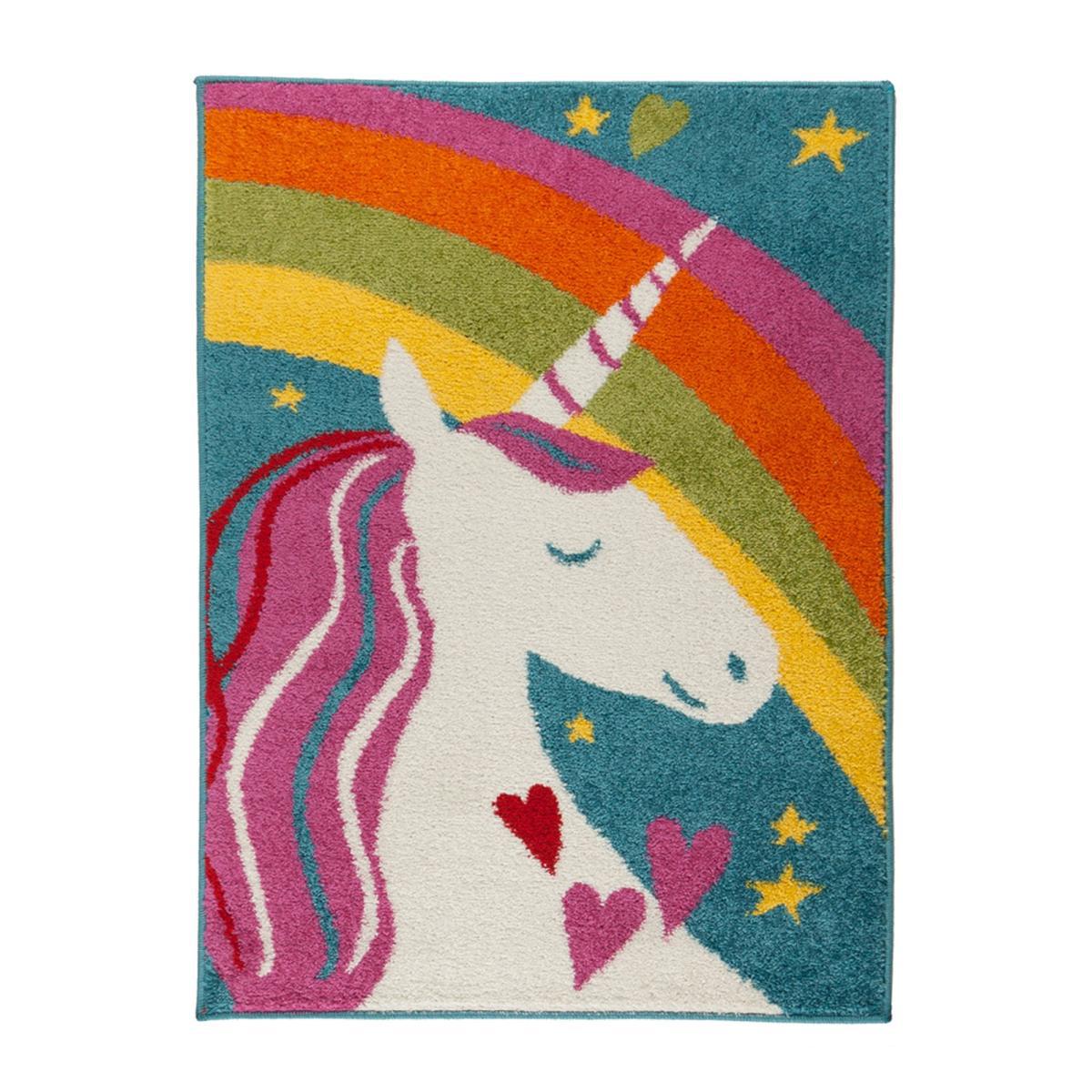 Unicorn Rainbow Rug Pink, Yellow and White – image 2