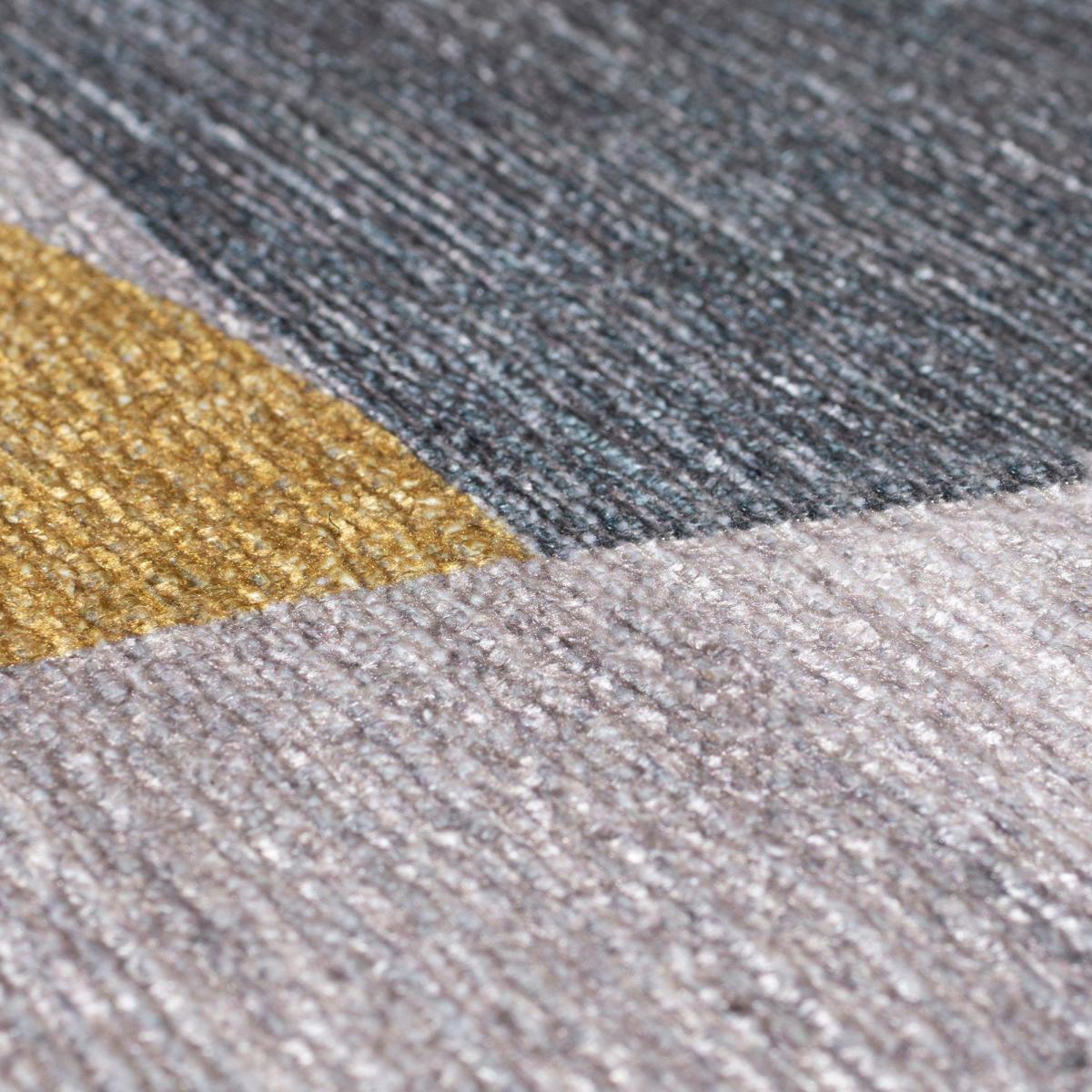 PractiRug Bergen Geo Washable Rug Yellow/Grey/White – image 3