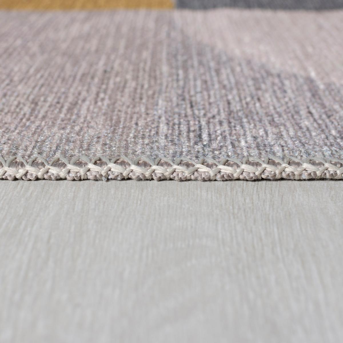 PractiRug Bergen Geo Washable Rug Yellow/Grey/White – image 4