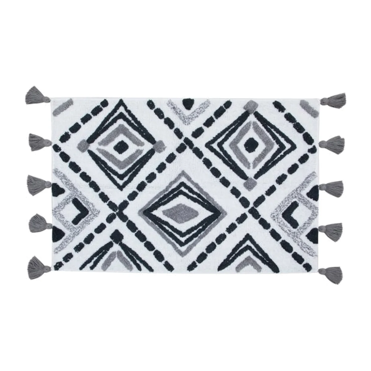 Nomadic Monochrome Tufted Bath Rug Black and white – image 1