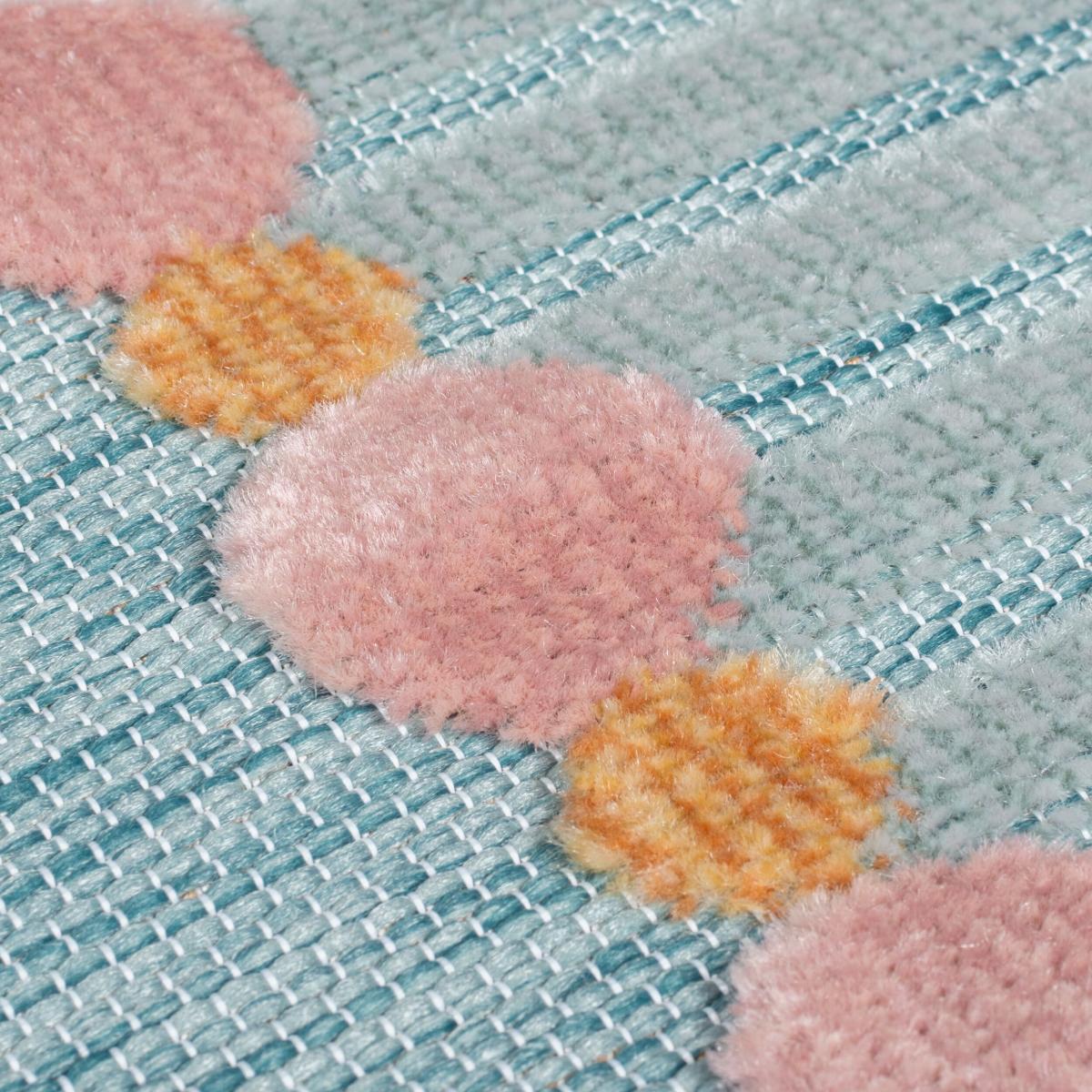Striped Border Indoor Outdoor Rug Blue – image 2