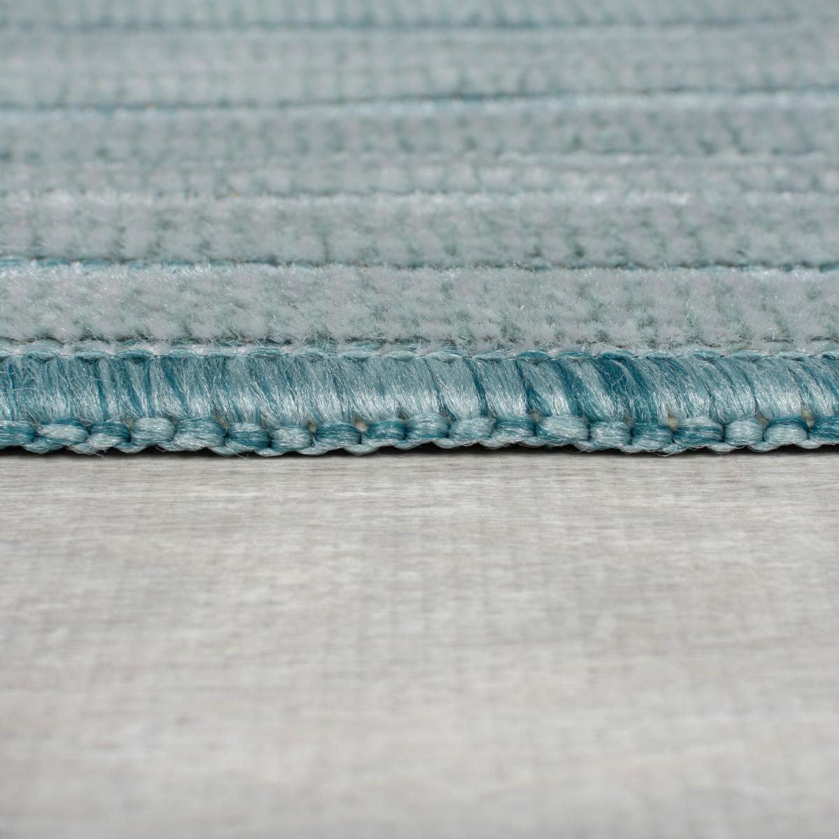 Striped Border Indoor Outdoor Rug Blue – image 4