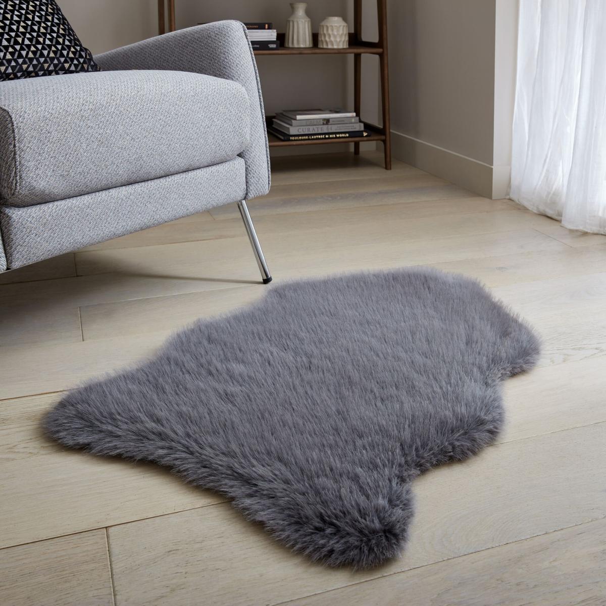 Whistler Faux Fur Double Pelt Rug Dove (Grey) – image 2