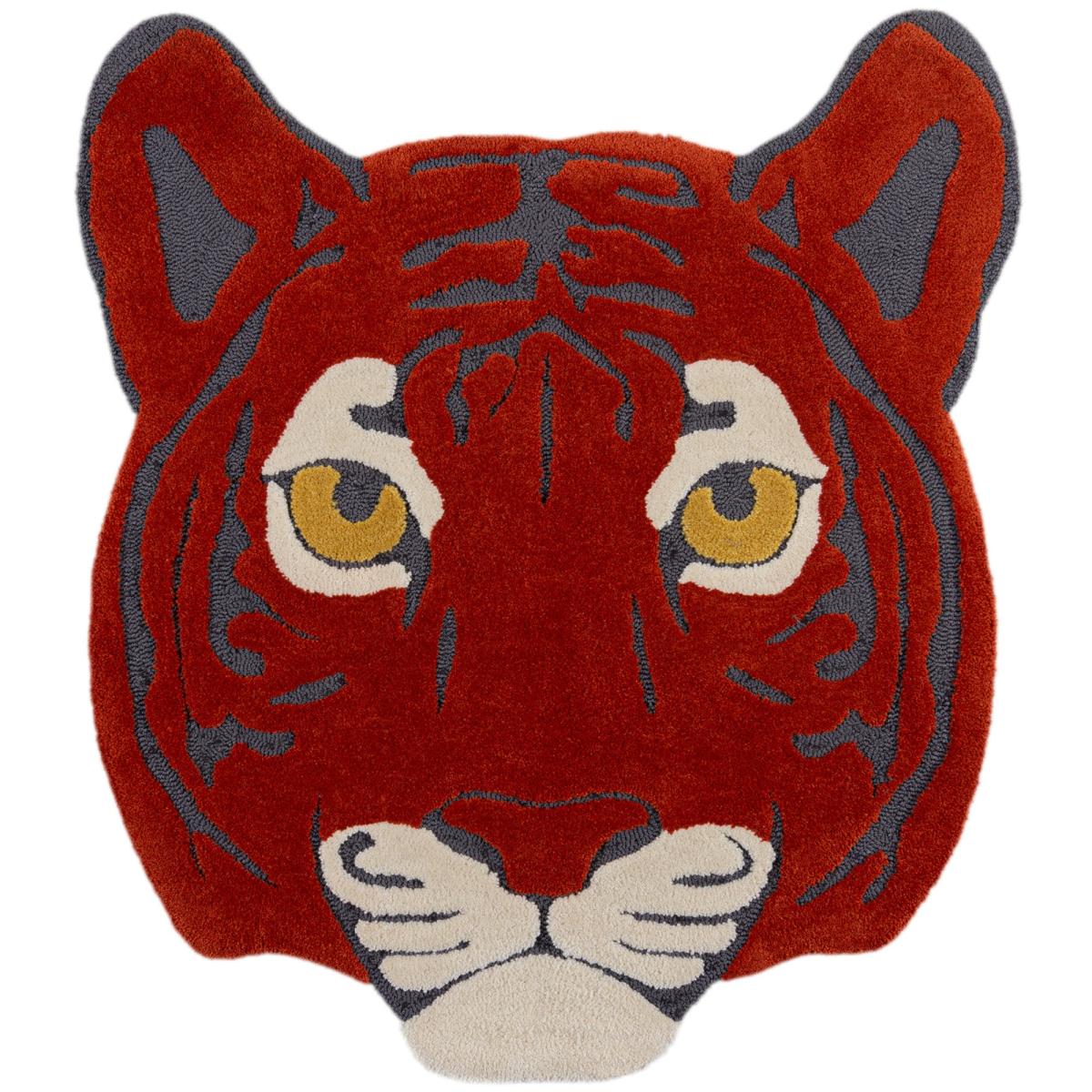 Terry Tiger Face Rug Orange/Yellow/White – image 2
