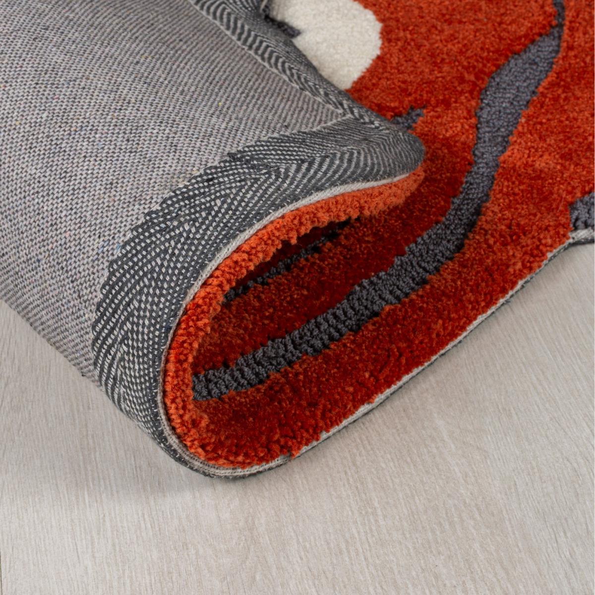 Terry Tiger Face Rug Orange/Yellow/White – image 5