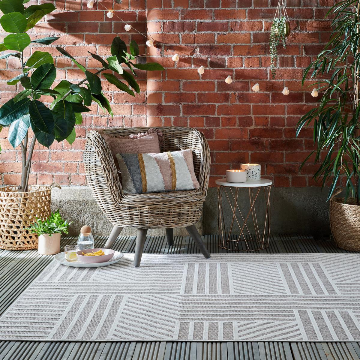 Blocks Indoor Outdoor Natural Rug Natural – image 1