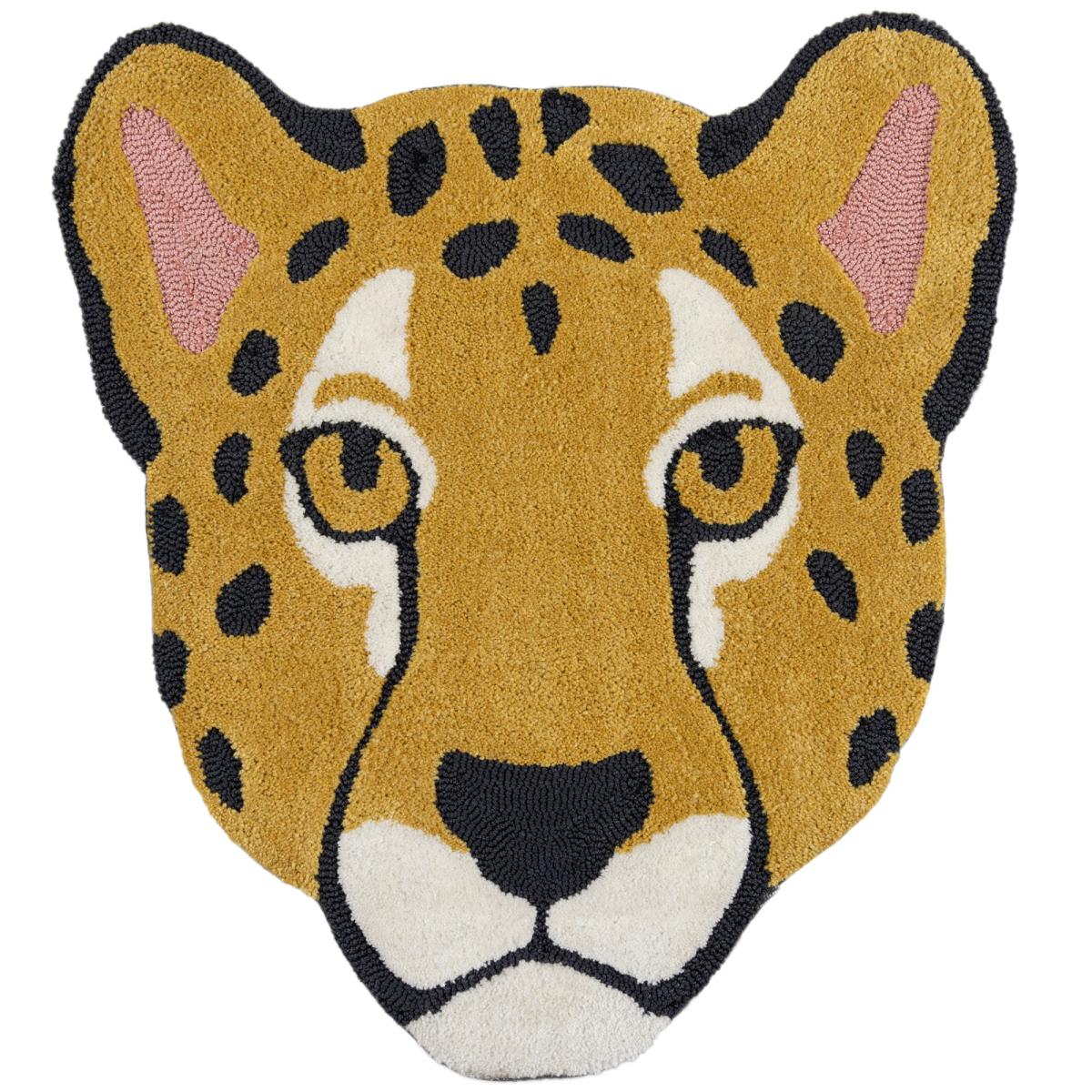 Rory Leopard Face Rug Yellow/Black/White – image 2