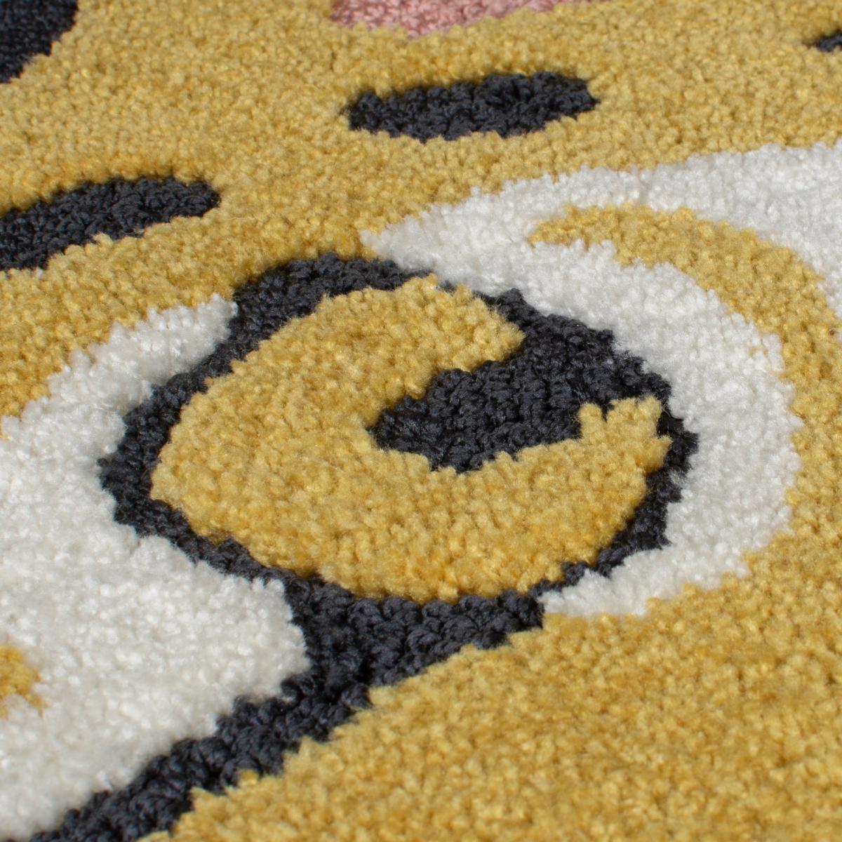 Rory Leopard Face Rug Yellow/Black/White – image 3