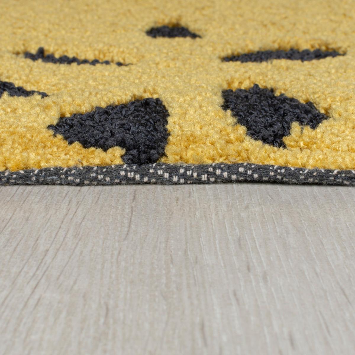 Rory Leopard Face Rug Yellow/Black/White – image 4