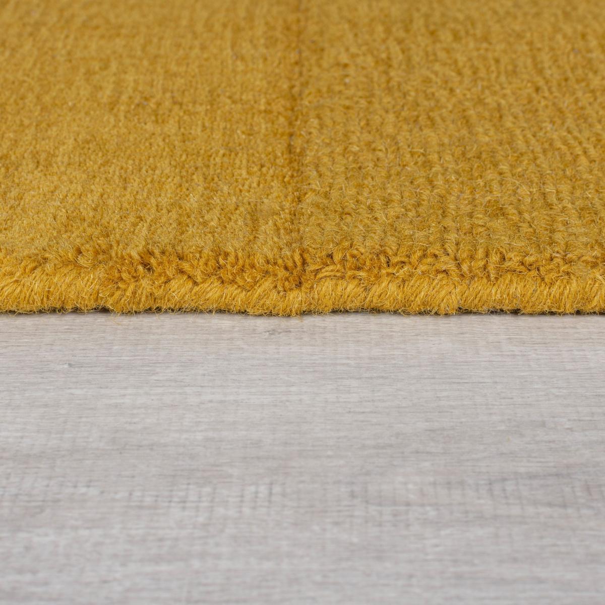 Ombre Checkerboard Wool Rug Amber Gold – image 4