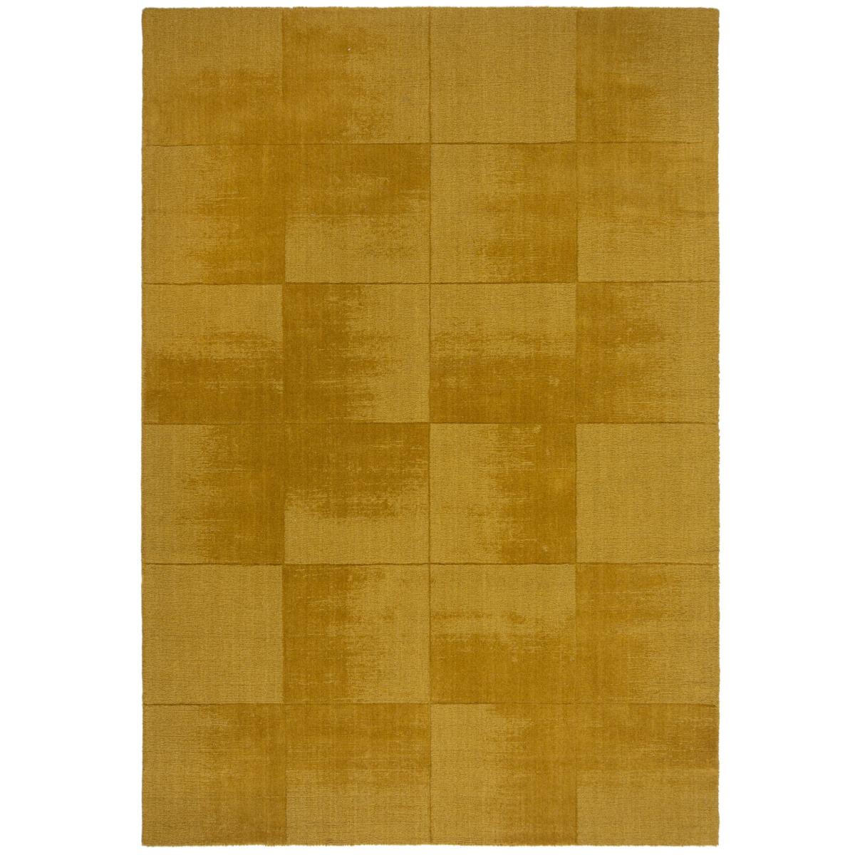 Ombre Checkerboard Wool Rug Amber Gold – image 5