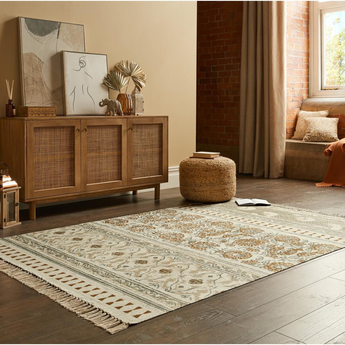 Bhavra Cotton Flatweave Rug Natural – image 1